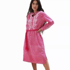 🌸Ex Voto Ivy Caftan in a raspberry block print $289